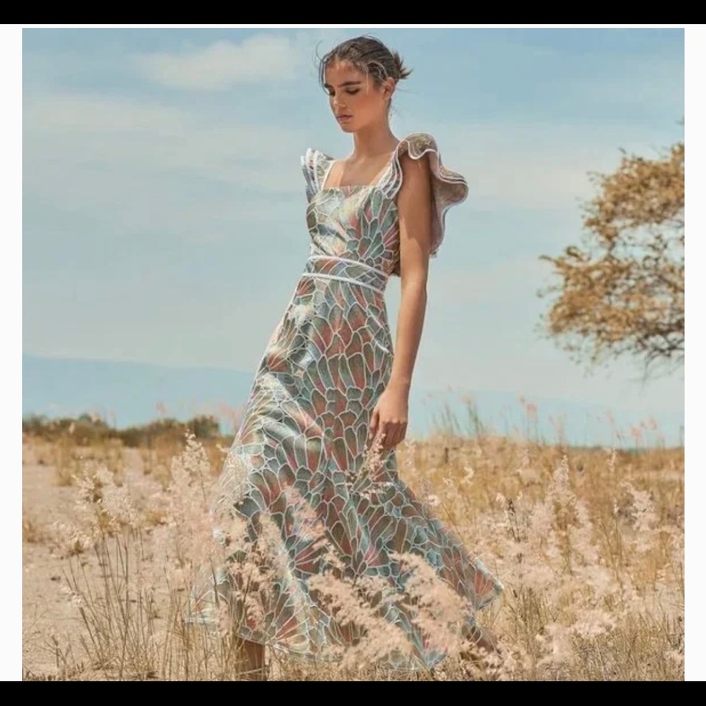 BHLDN Multicolor Patterned Wedding guest Dress
